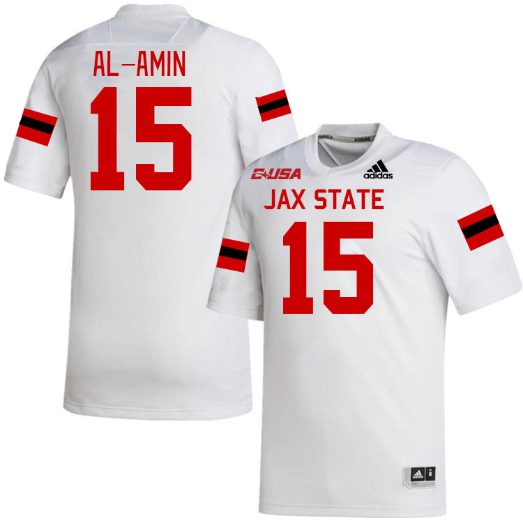 #15 Jibreel Al-Amin Jacksonville State Gamecocks College Football Jerseys Stitched-White